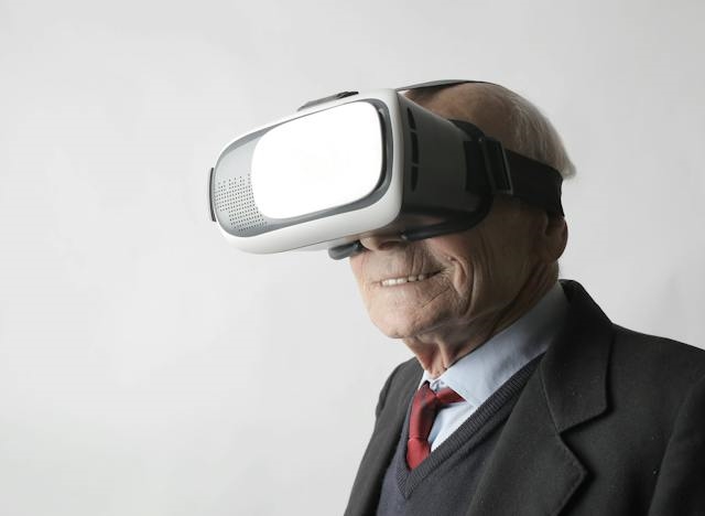 Virtual reality used for geriatric therapy.